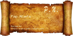 Pap Nimfa névjegykártya
